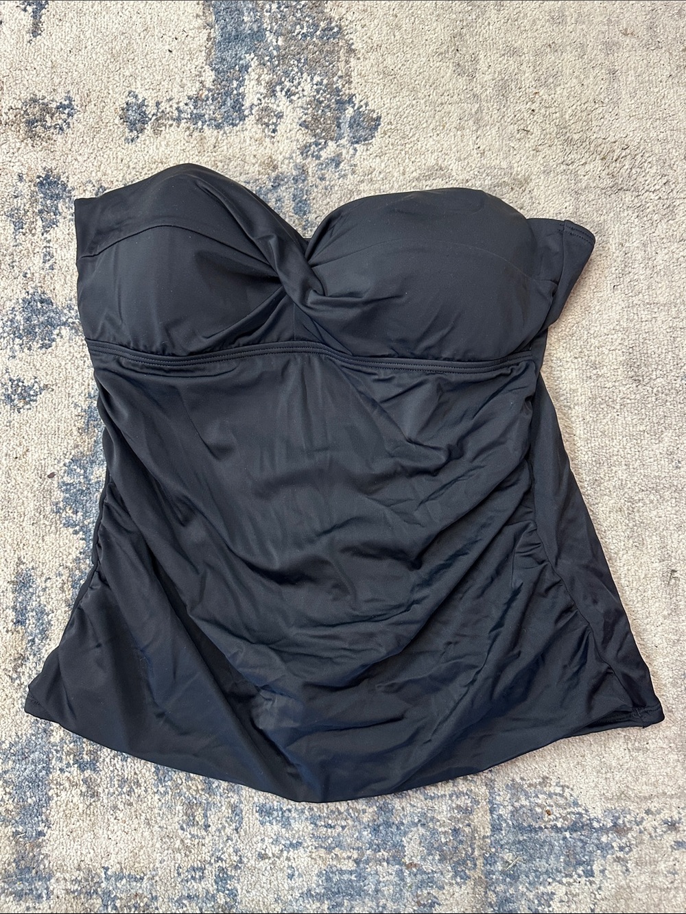 LOFT Black Strapless One-Piece Swimsuit